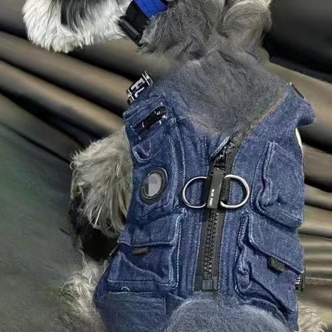 Dog Workwear Vest Autumn and Winter Vests Schnauzer Teddy Bear Trendy Pet Workwear Vest Clothing Puppy Clothes Dog Jacket