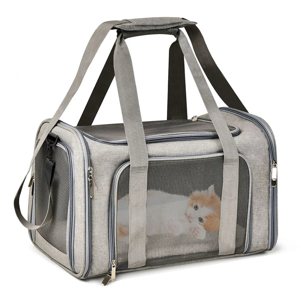 Dog Carrier Bag Soft Side Backpack Pet Carriers Travel Bags Airline Approved Transport For Cats Puppies up to 15 Lbs Outgoing