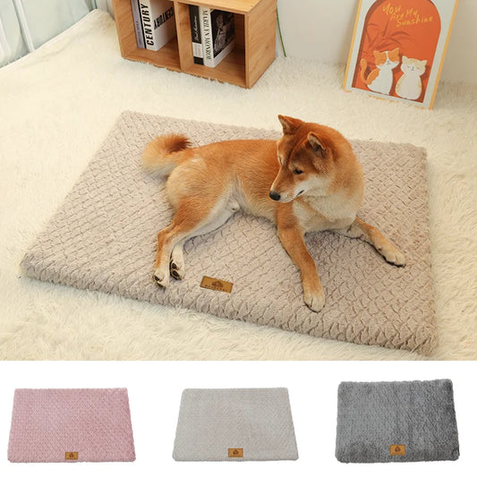 3D Foam Pet Bed With Removable Washable Faux Fur Cover Orthopedic Waterproof Bed For Crate Anti-Slip Bottom Dog Bed