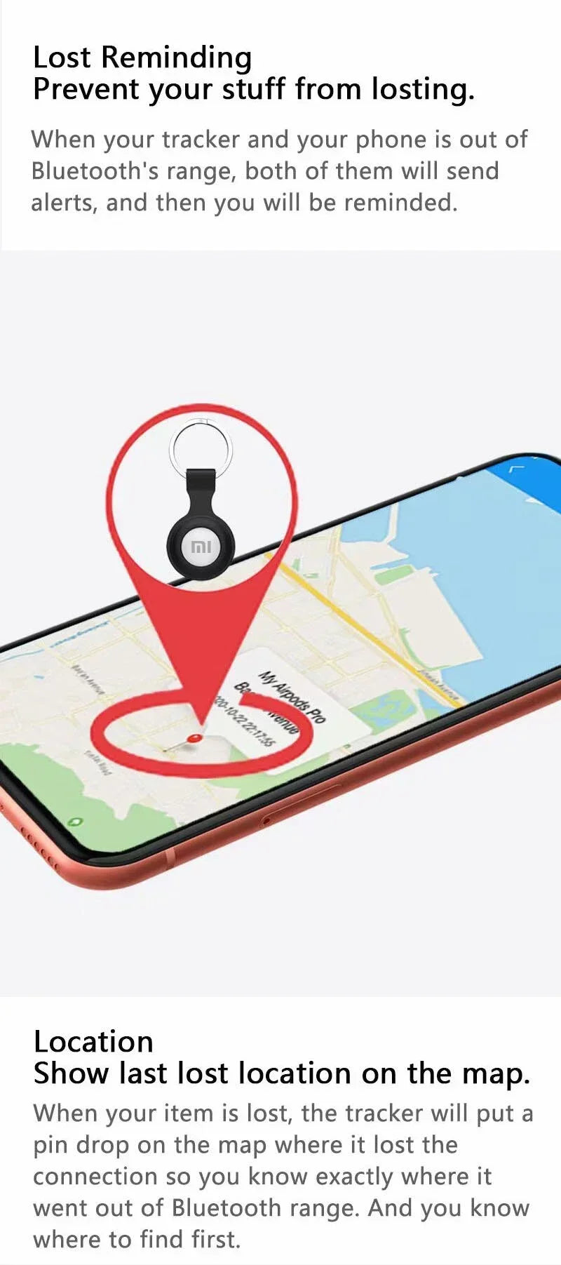 Xiaomi Tracker Pet Collar GPS System For FindMy App Airtag Smart Bluetooth Locator Child Finder Bag Anti-Loss Portable Tracker