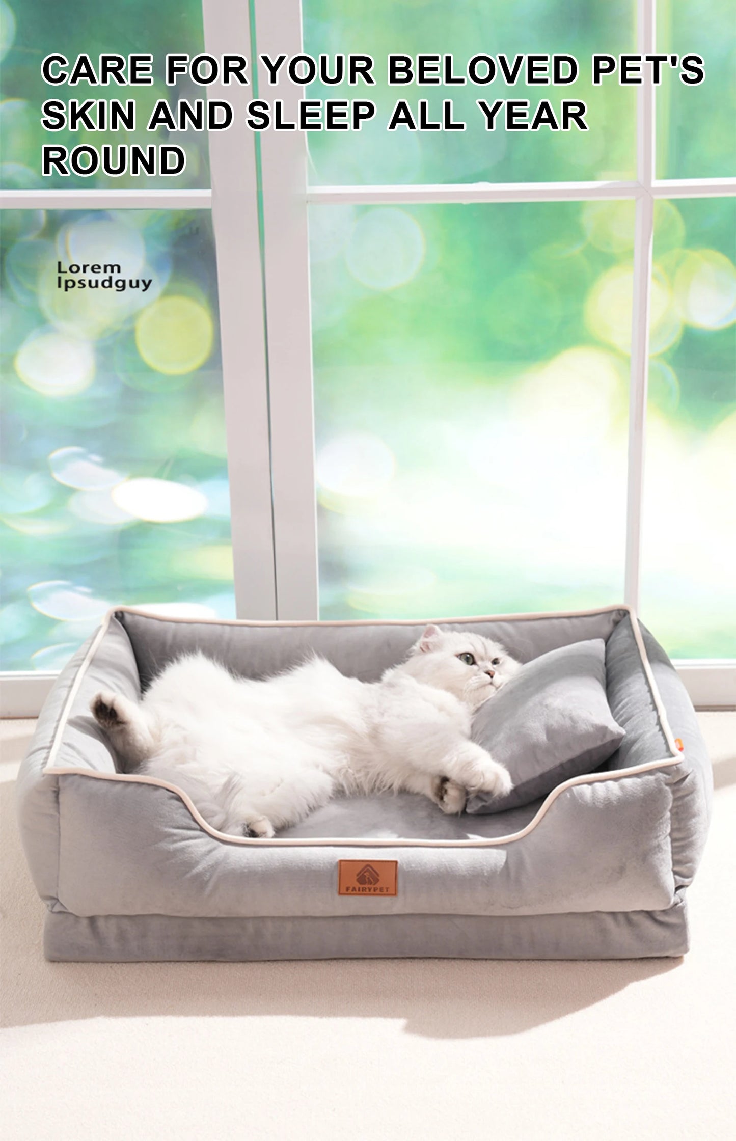 Dutch Velvet Dog Bed Autumn Winter Thickening Warmth Square Dog Sofa Beds Soft Removable Wave Sponge Pad Pet Dogs Accessories