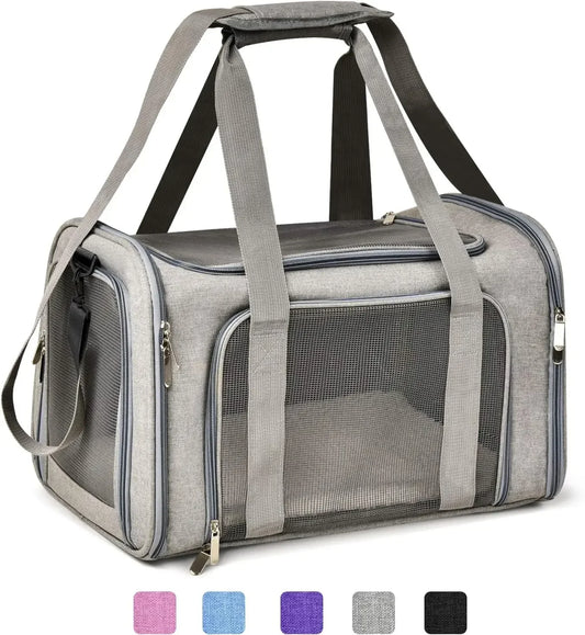 Cat, Dog Carrier for Small Medium Cats Puppies up to 15 Lbs,  Airline Approved Carrier Soft Sided, Collapsible Travel Puppy