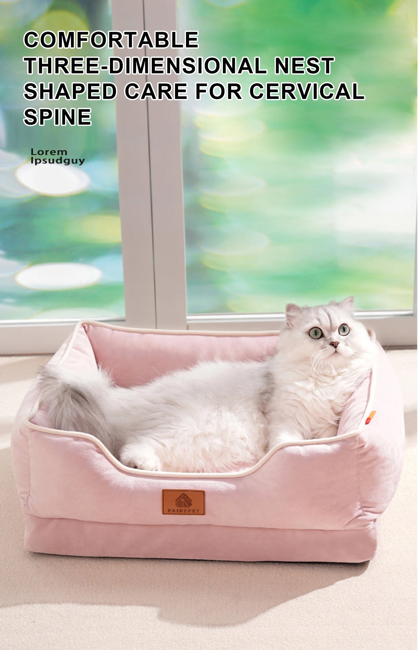 Dutch Velvet Dog Bed Autumn Winter Thickening Warmth Square Dog Sofa Beds Soft Removable Wave Sponge Pad Pet Dogs Accessories