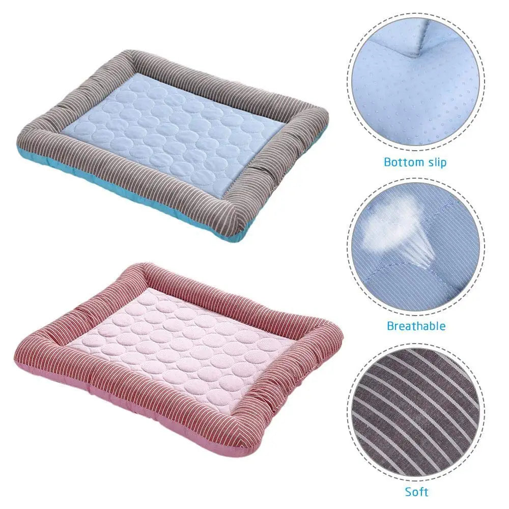 Cooling Dog Bed Pet Cool Mat For Cats And Dogs | Ice Silk Material Soft For Summer Sleeping Product Dog Beach Bed