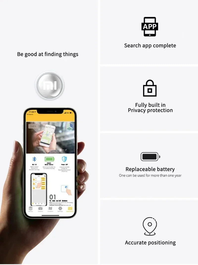 Xiaomi Tracker Pet Collar GPS System For FindMy App Airtag Smart Bluetooth Locator Child Finder Bag Anti-Loss Portable Tracker