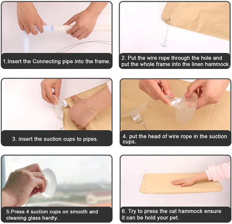 Hanging Cat Bed Pet Cats Hammock Aerial Pet Bed House Kitten Climbing Frame Sunny Window Seat Nest Bearing 20kg Cat Accessories