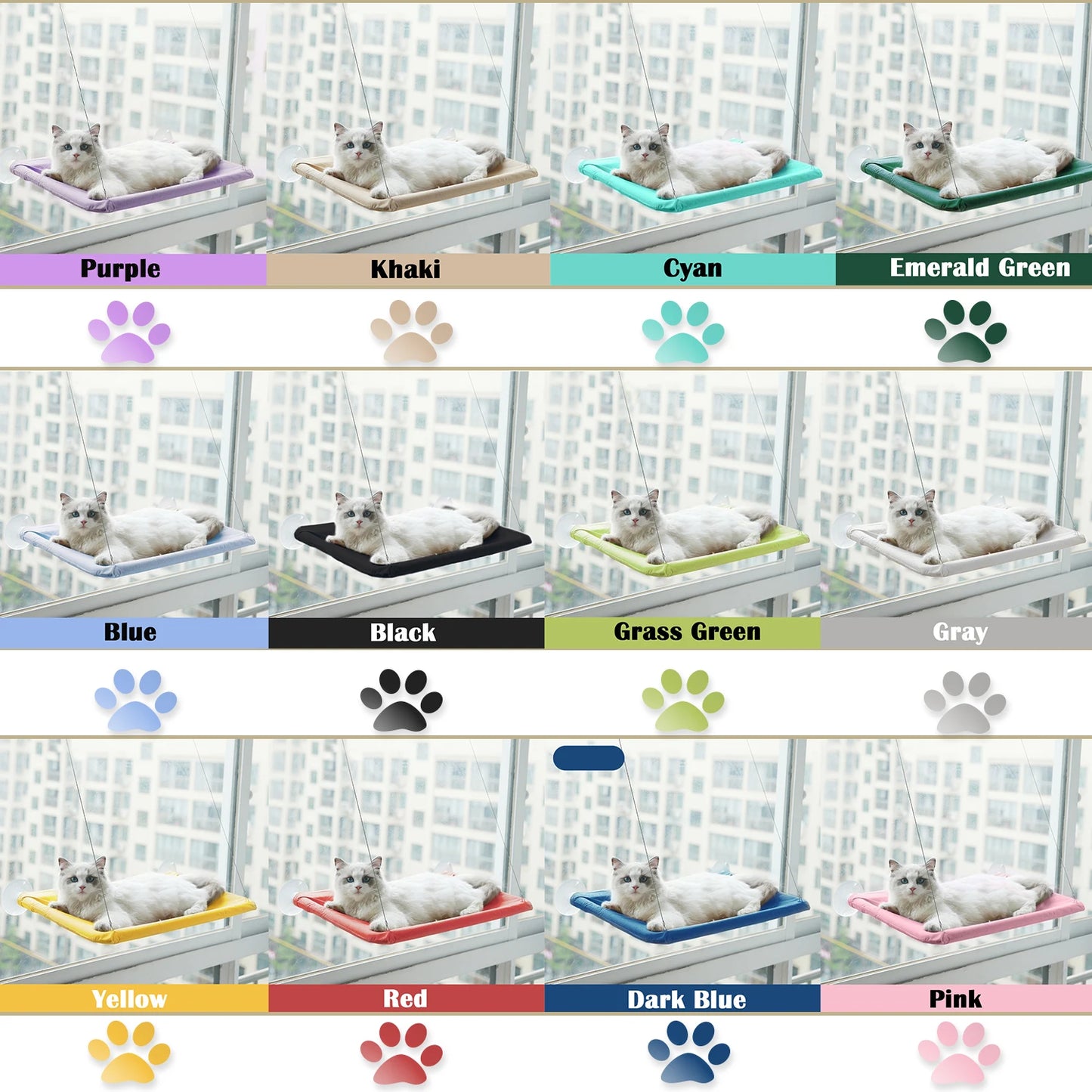 Hanging Cat Bed Pet Cats Hammock Aerial Pet Bed House Kitten Climbing Frame Sunny Window Seat Nest Bearing 20kg Cat Accessories